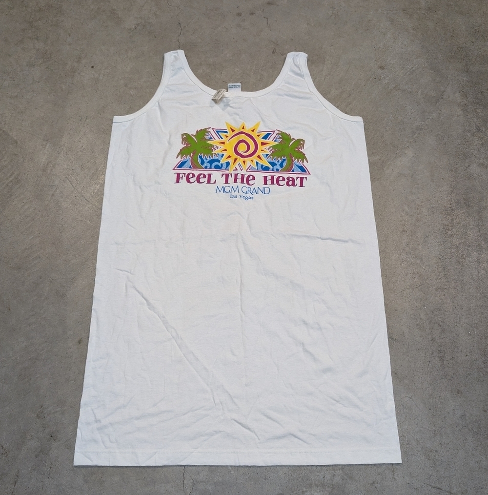 VTG Deadstock '93 MGM Grand Hotel Tank Top OSFA White Las Vegas